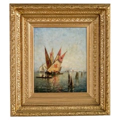 "Barcos en el puerto de Venecia" del artista estadounidense Lemuel D. Eldred