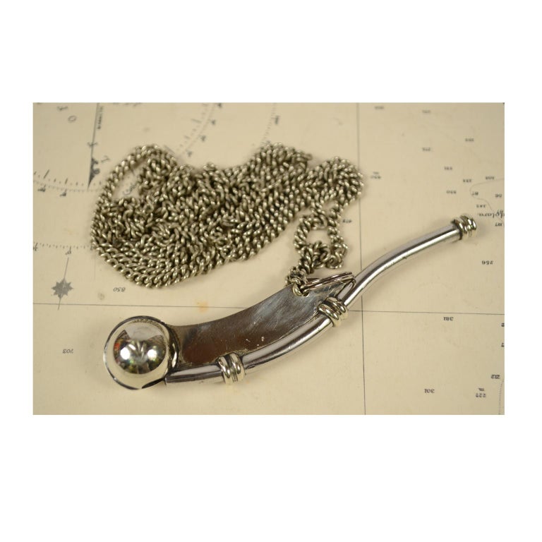 Boatswain Whistle Chromed Brass of the Early 1900s For Sale at 1stdibs