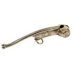 Boatswain Whistle of Chromed Brass, English Manufacture, Early 1900s