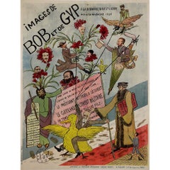1898 lithographic poster  - Satirical exhibition Images de Bob et de Gyp