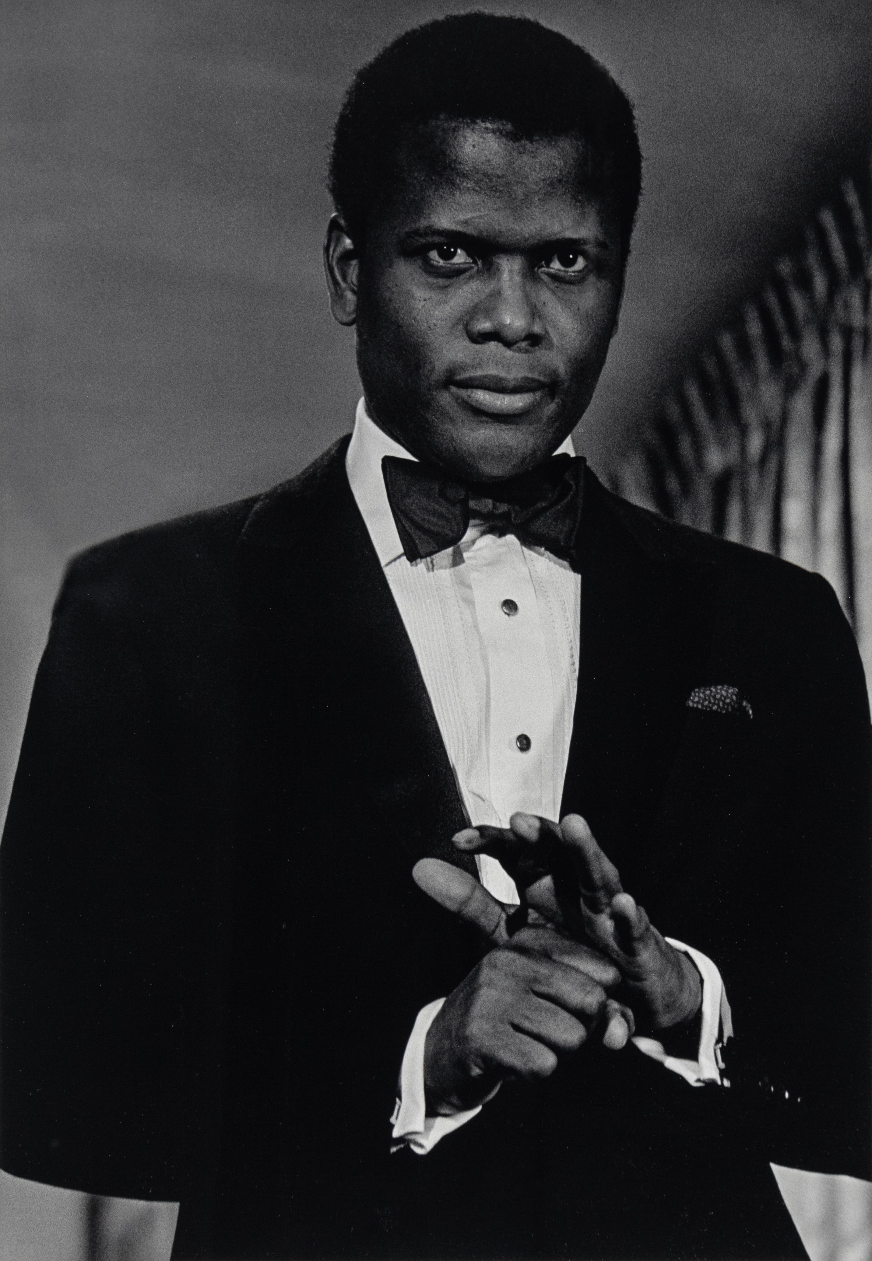 Sidney Poitier at the Oscars Where He Won Best Actor - Photograph by Bob Adelman