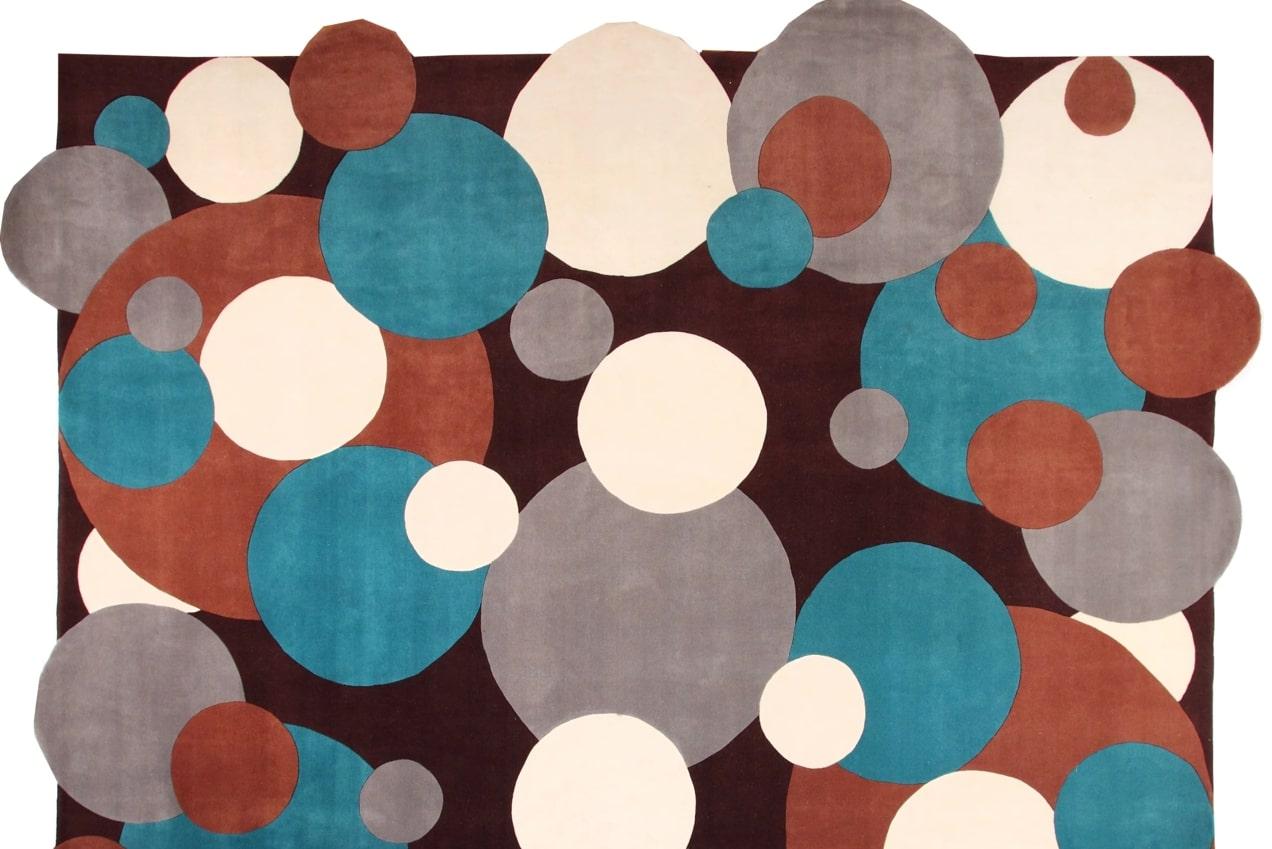 Chinese Bob Altavilla, 'Bubbles' Rug Hand Knotted Wool 13' 3