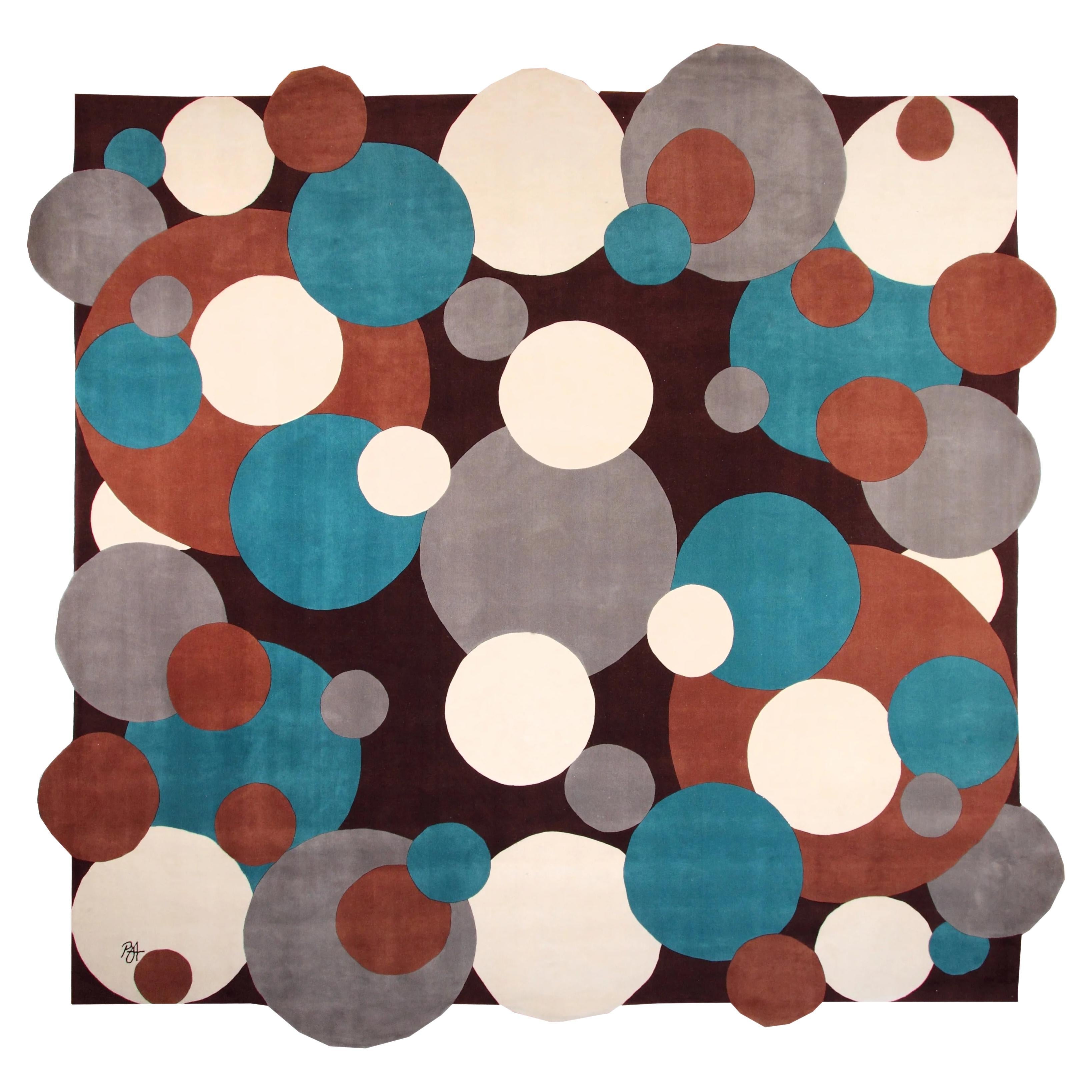 Bob Altavilla, 'Bubbles' Rug Hand Knotted Wool 13' 3" x 12' 11" One of a Kind  For Sale