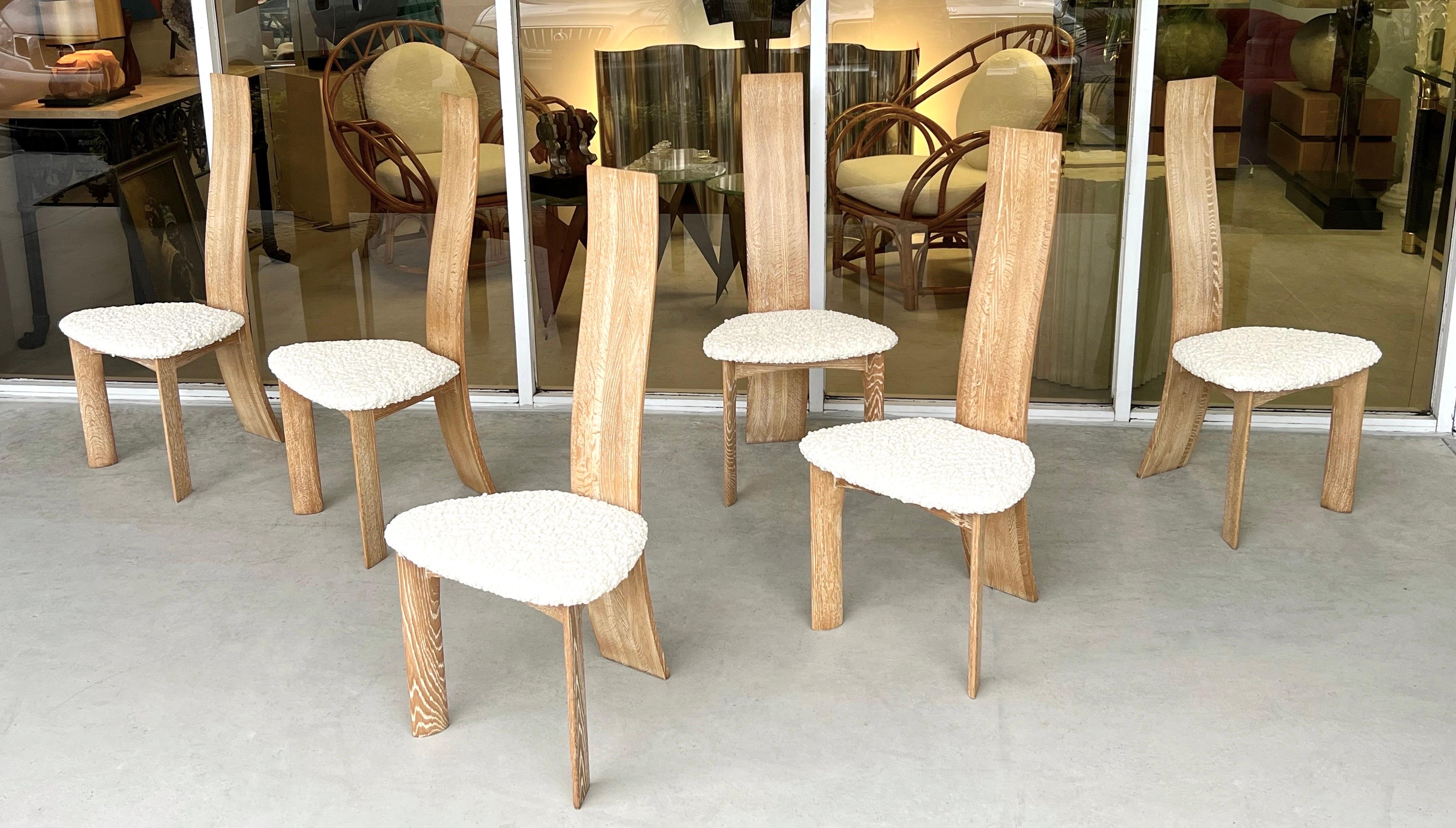 Bob and Dries Van der Bergh Set of 6 Oak Dining Chairs In Good Condition In Miami, FL