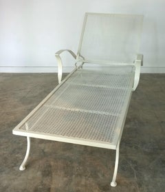 Bob Anderson Newly Enameled Off-White Wrought Iron Patio / Garden Chaise Lounge