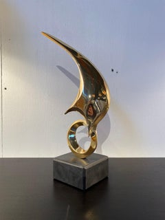 Sculpture abstraite en bronze signée Bob Bennett