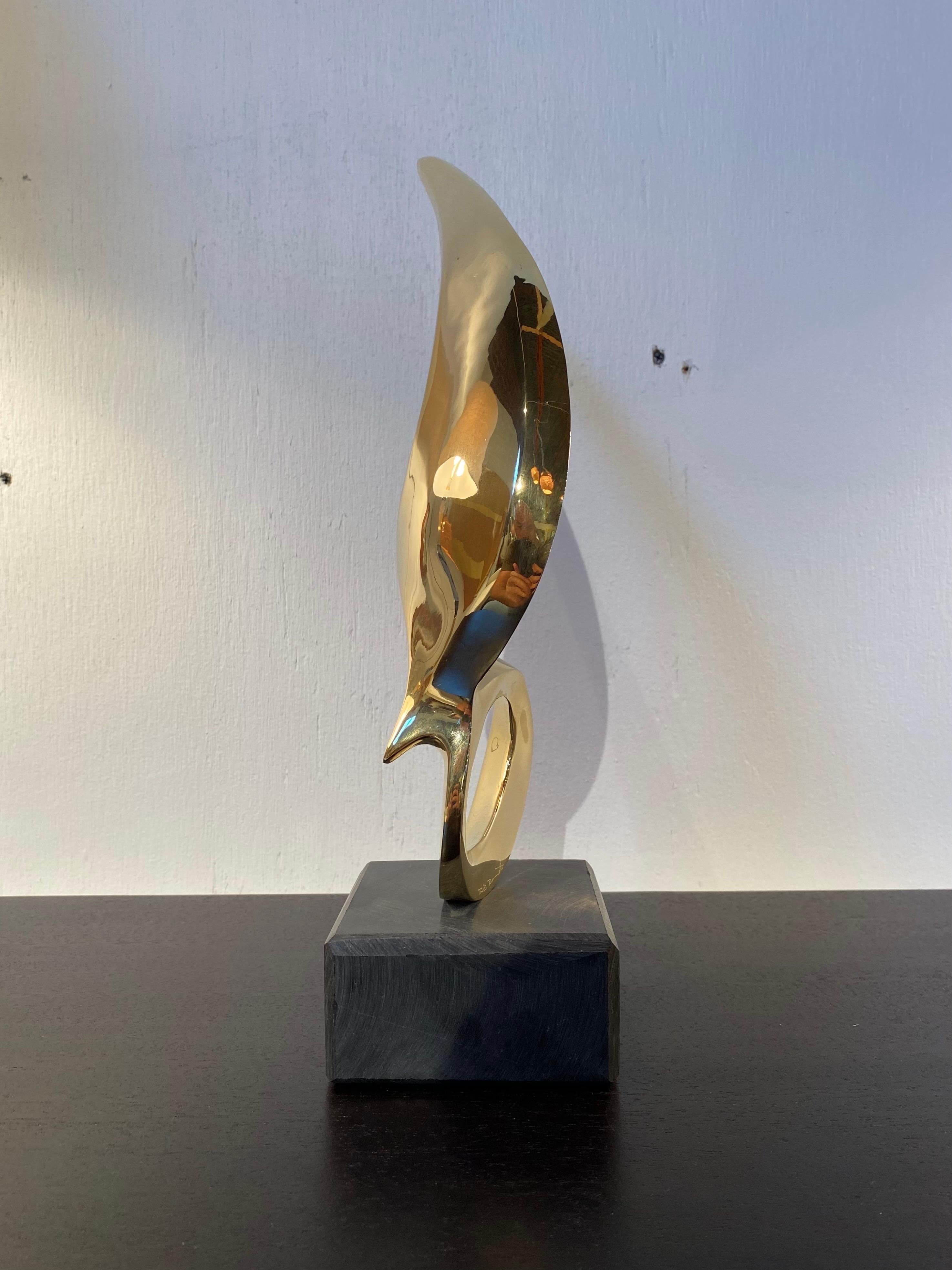 Moderne Sculpture abstraite en bronze signée Bob Bennett en vente