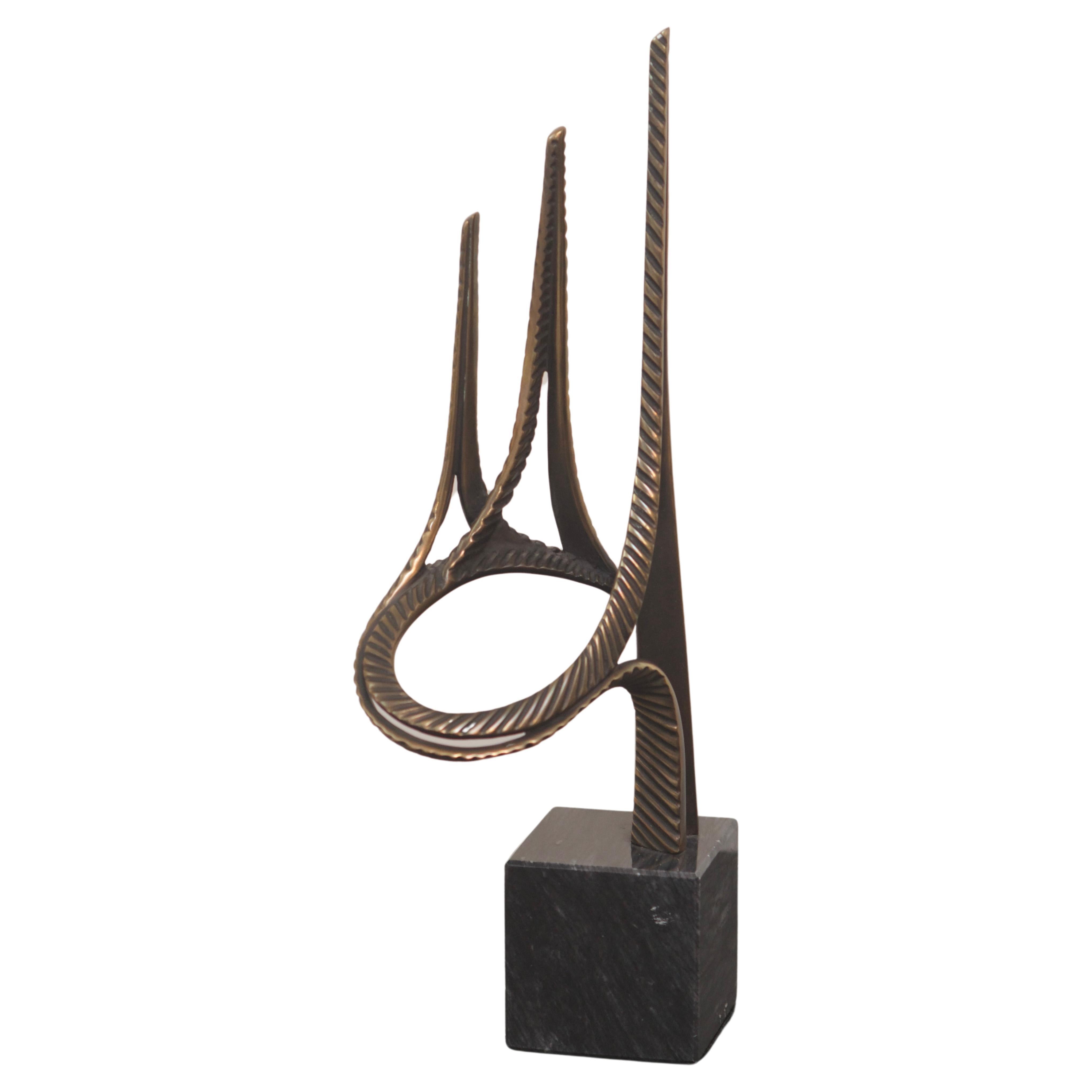 Bob Bennett Bronze-Skulptur der abstrakten modernistischen Skulptur der Goldenen Torbogen, signiert