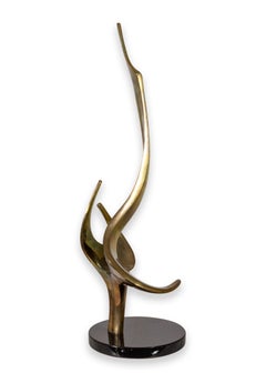 Bob Bennett "Caress" Signed AP Bronze Abstract Sculpture on Black Marble Base