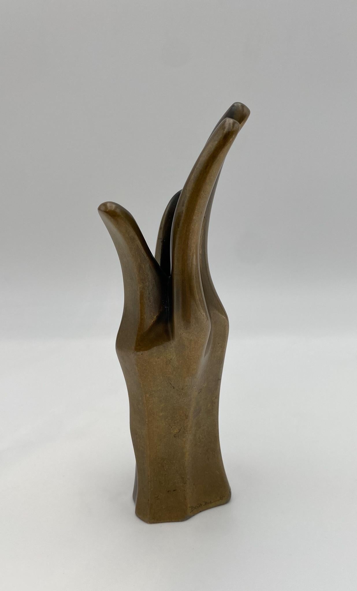 Bob Bennett Signed Bronze Hand Sculpture, USA, 1970's  For Sale 4