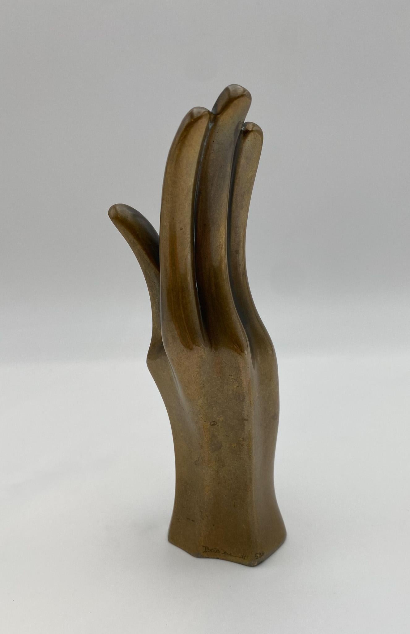 Bob Bennett Signed Bronze Hand Sculpture, USA, 1970's  For Sale 5