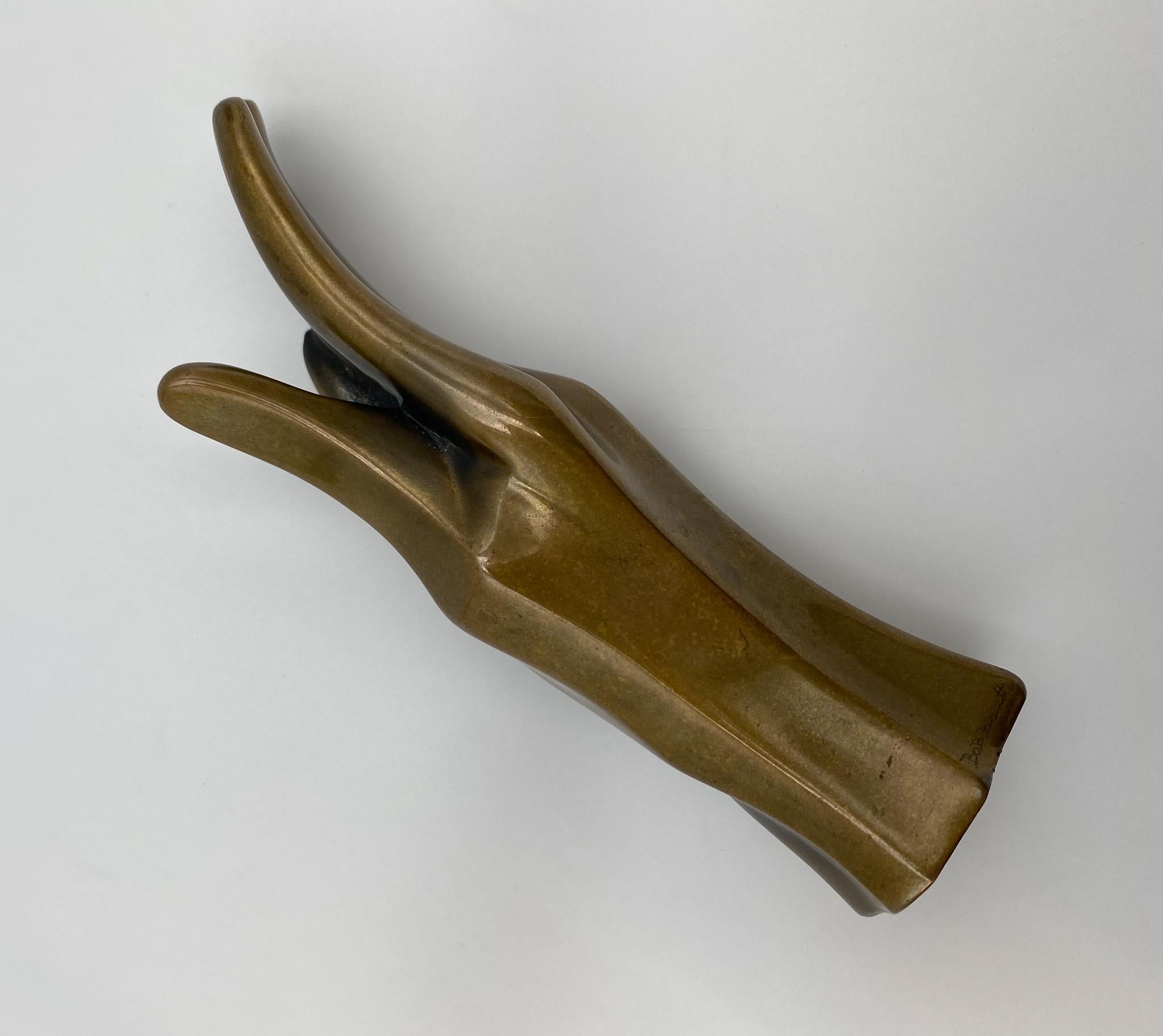 20th Century Bob Bennett Signed Bronze Hand Sculpture, USA, 1970's  For Sale