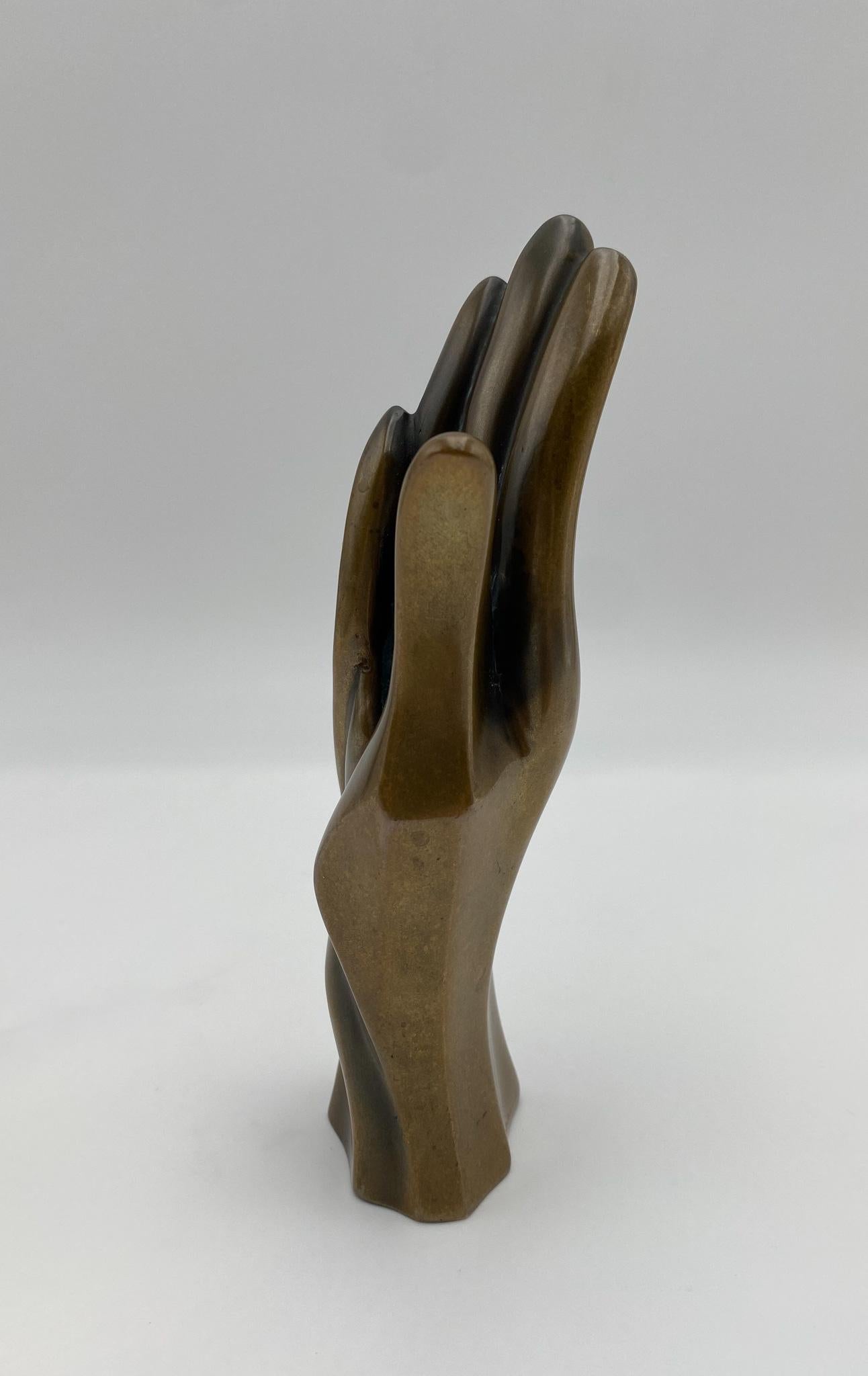 Bob Bennett Signed Bronze Hand Sculpture, USA, 1970's  For Sale 3