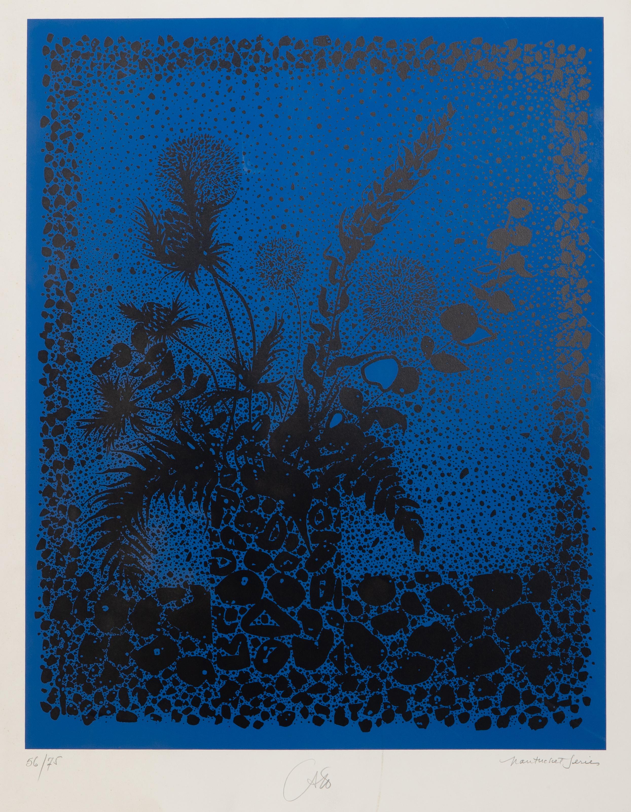 Landscape Print di Bob Cato  - Natura morta della serie Nantucket (blu), serigrafia moderna di Bob Cato