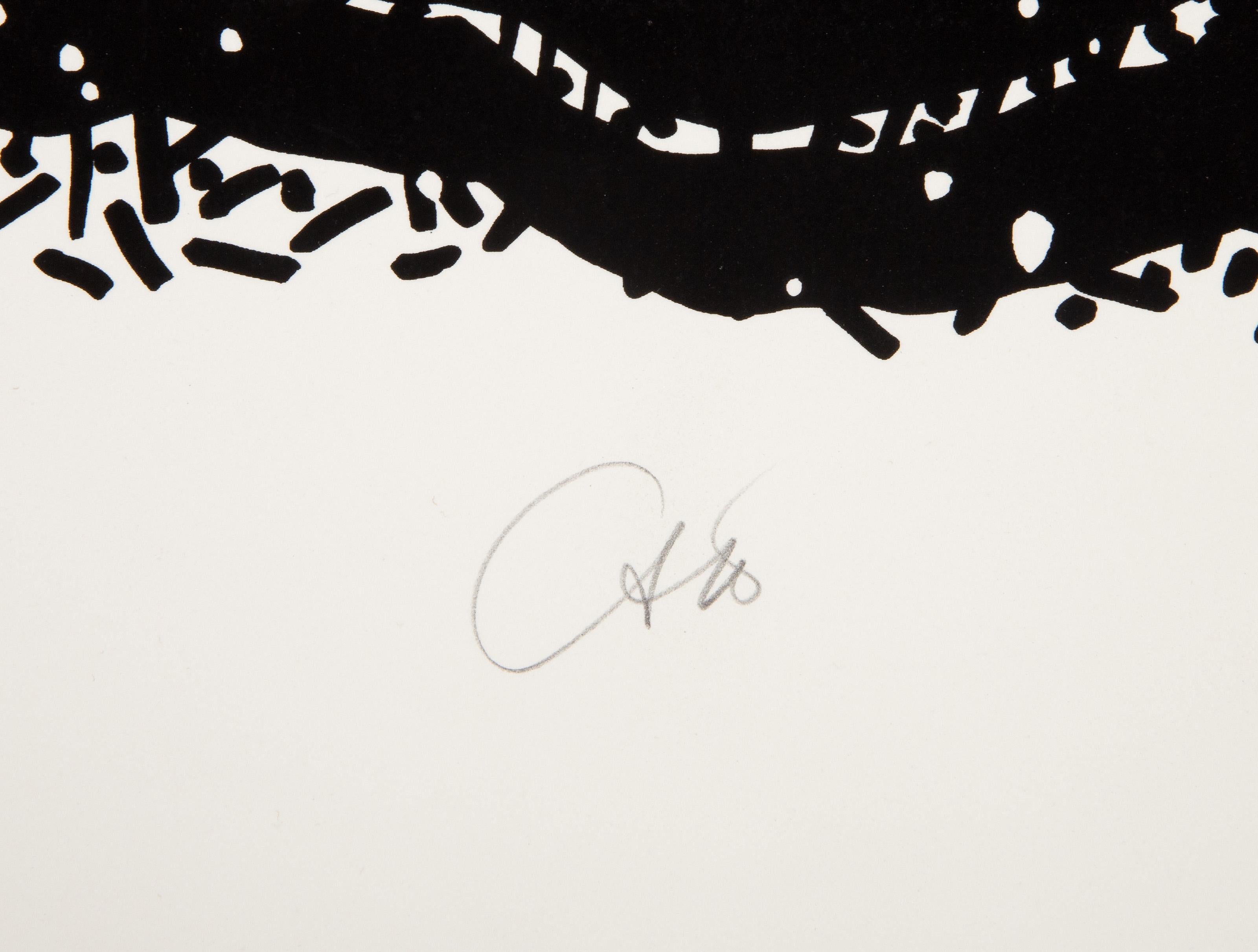 Bob Cato, American (1923 - 1999) -  Tall Grass from the Nantucket Series (B&W), Year: circa 1970, Medium: Screenprint on Somerset, signed and numbered in pencil, Edition: 21/25, Image Size: 22.5 x 18 inches, Size: 29.75 x 22.5 in. (75.57 x 57.15 cm)