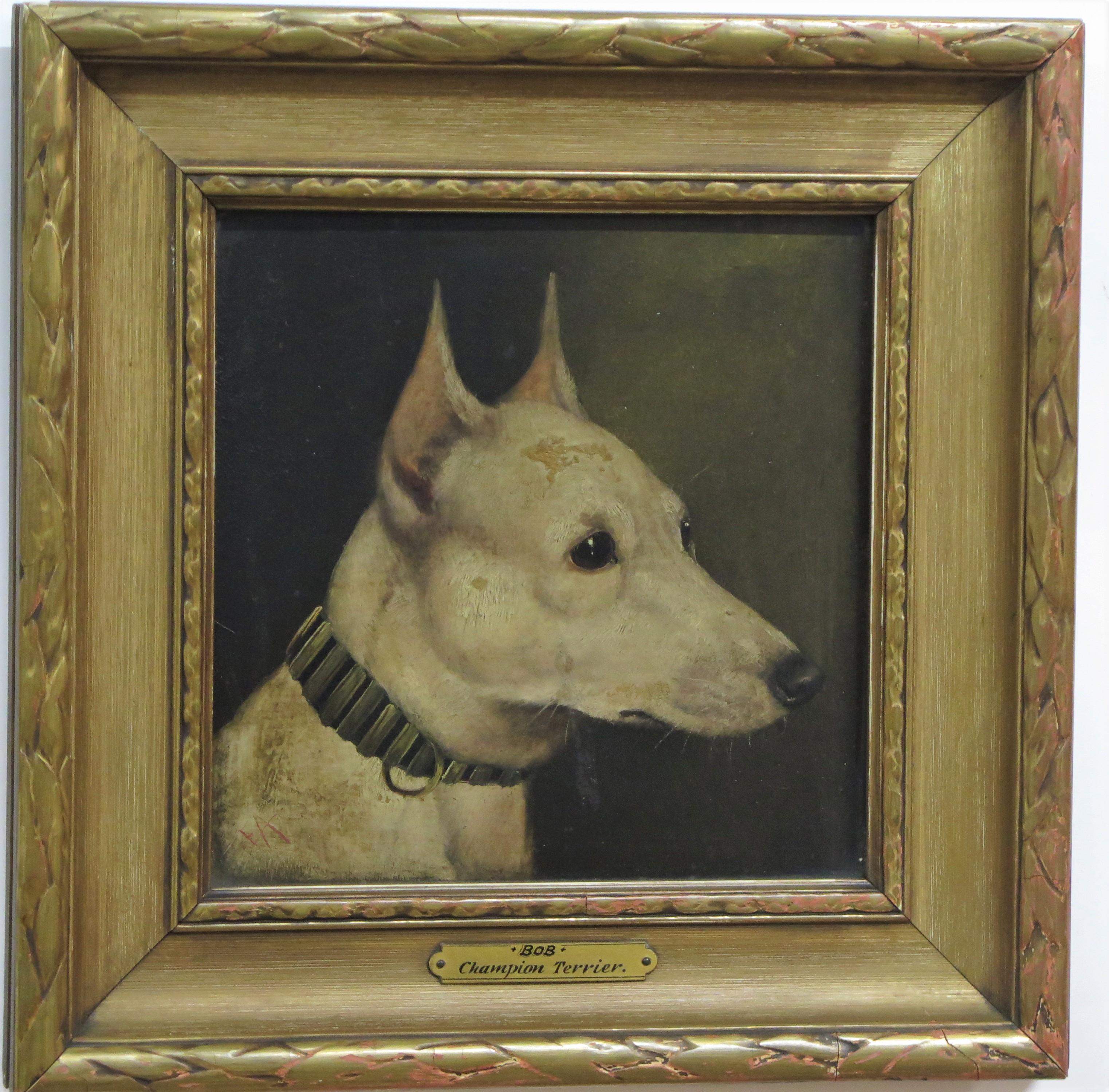 dog portrait, one of a pair, 