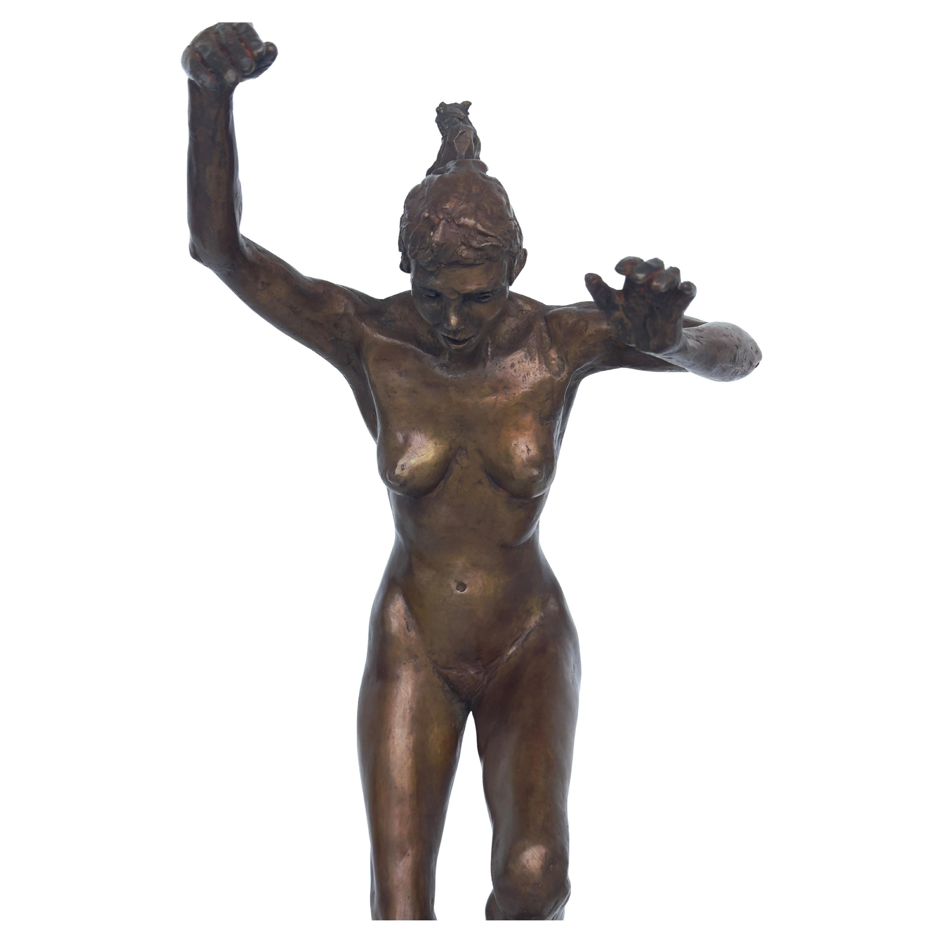 Sculpture en bronze d'un nu sauteur en vente 4