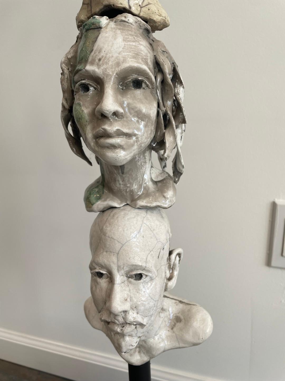 The six headed stack is a raku fired ceramics.