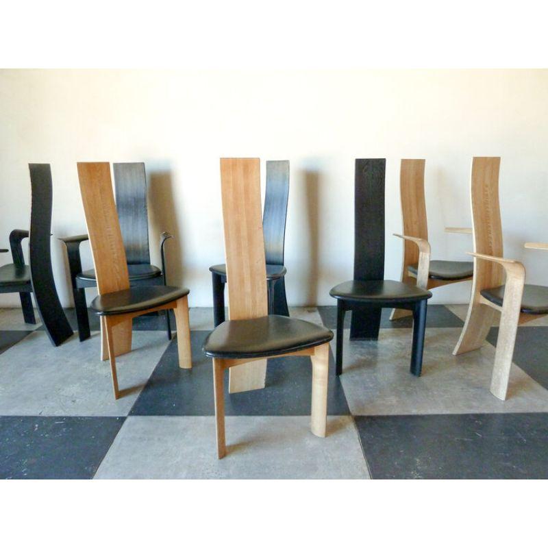 Bob & Dries Van Den Berghe ensemble de six chaises de salle à mangerris à haut dossier Bon état - En vente à Scottsdale, AZ