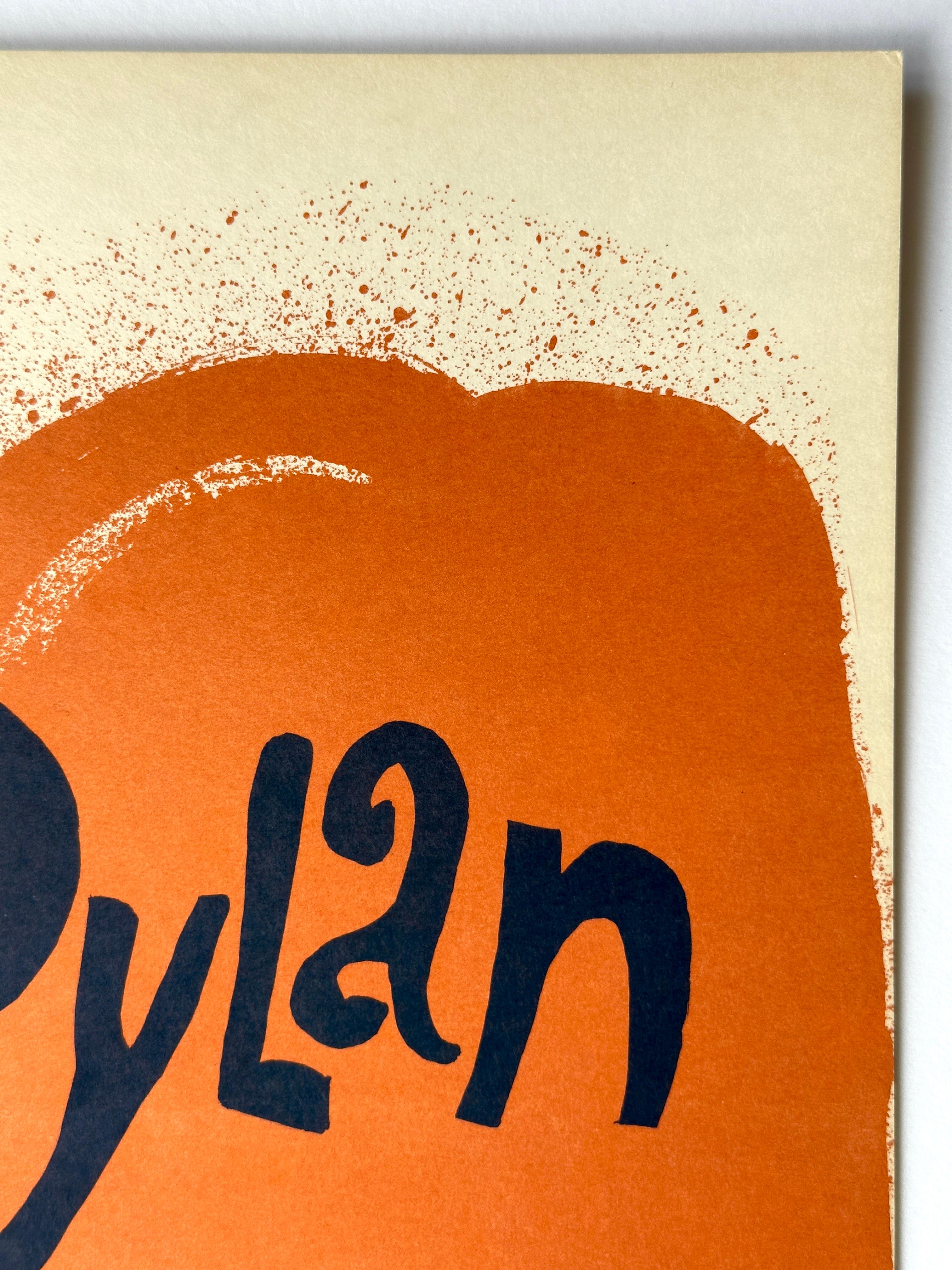 Mid-Century Modern Bob Dylan & Joan Baez Original Vintage US Tour Poster by Eric Von Schmidt, 1965
