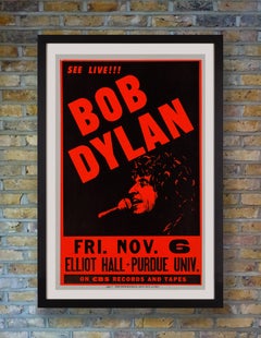Bob Dylan Original Vintage Concert Poster, Lafayette, Indiana, 1981