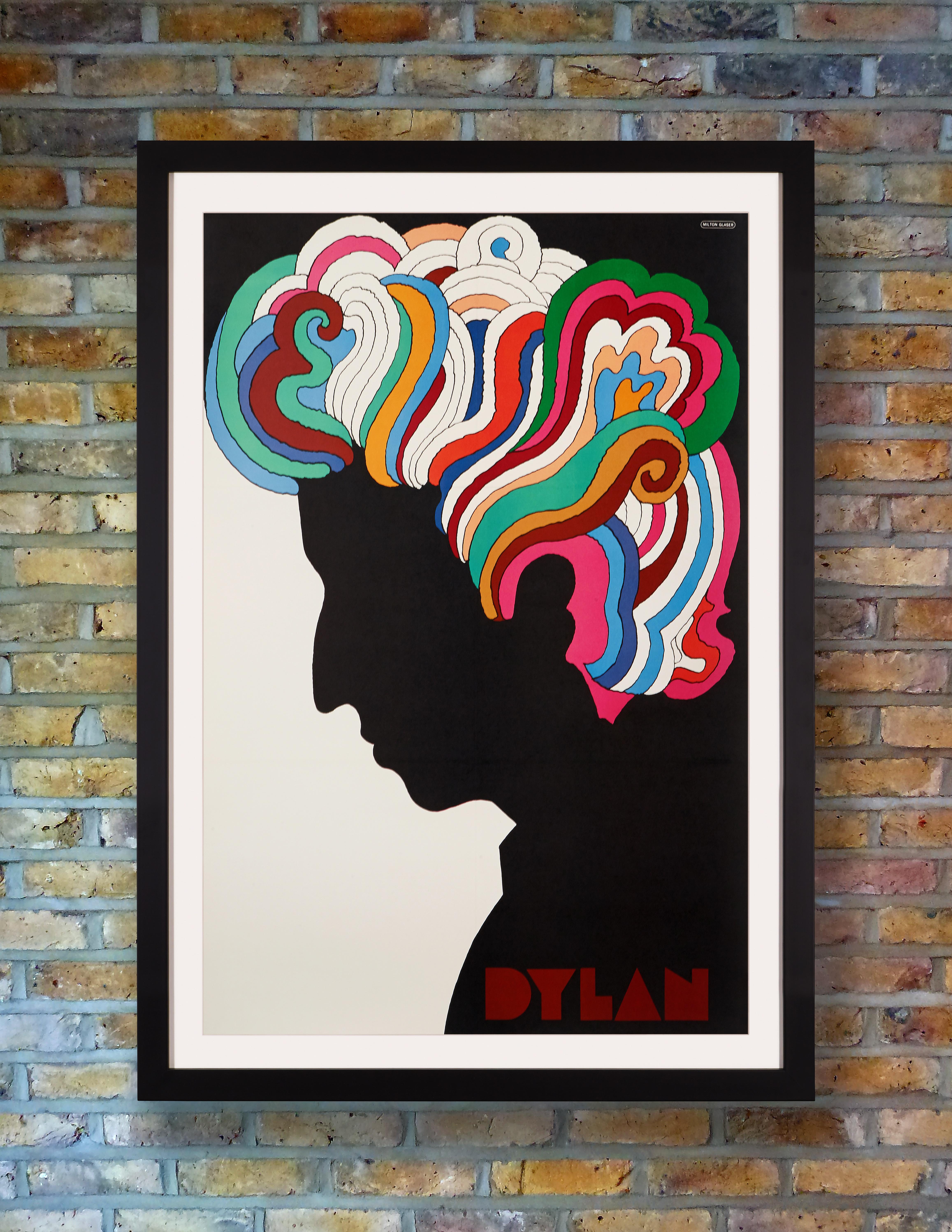 One of America's most celebrated graphic designers and creator of the I (HEART) NY logo, Milton Glaser was commissioned by Columbia Records to design a bonus insert poster for inclusion with the 1967 vinyl release of 'Bob Dylan's Greatest Hits.'