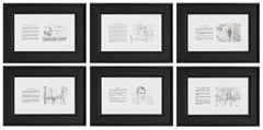 Mondo Scripto - Set of 6 Framed Artworks Original Bob Dylan Lyrics and Fine Art
