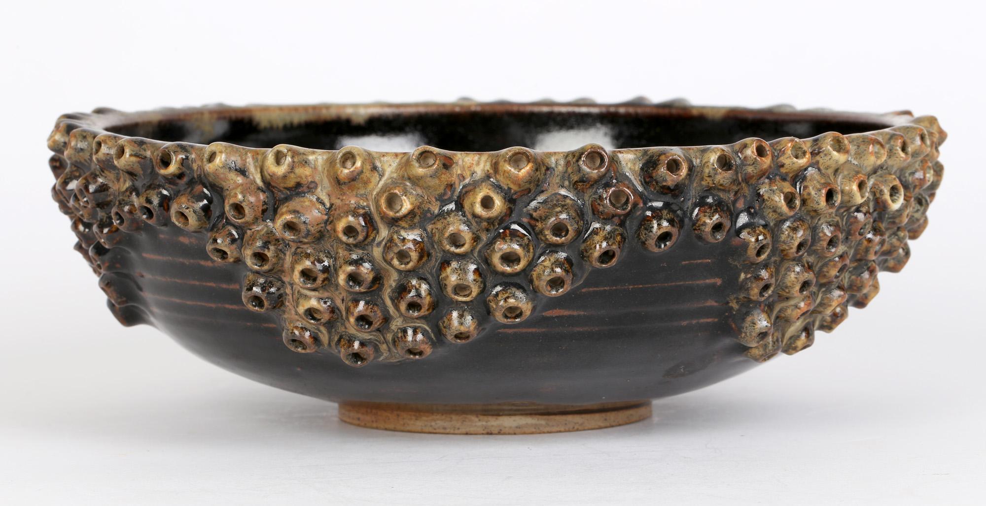 Bob Fierek Cornish Studio Pottery Bowl with Barnacles For Sale 2