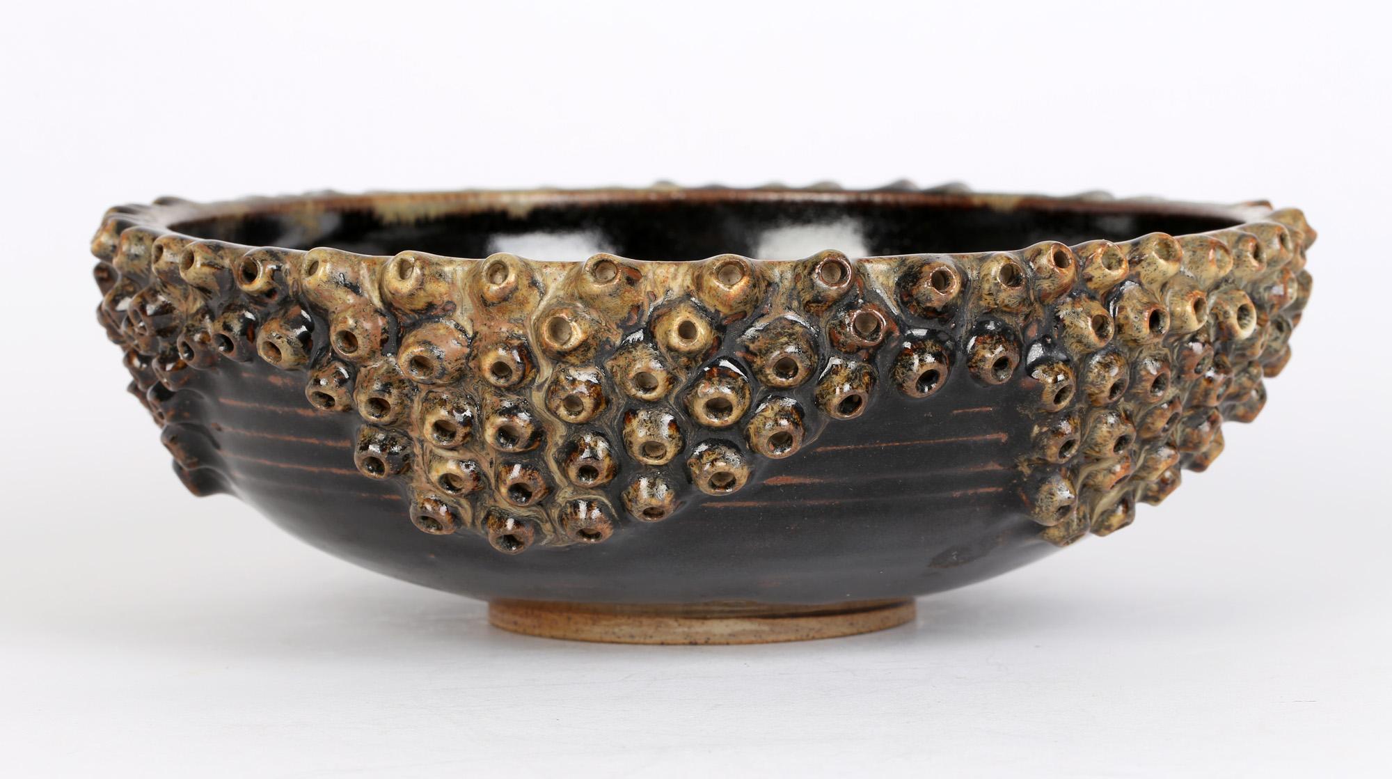 English Bob Fierek Cornish Studio Pottery Bowl with Barnacles For Sale
