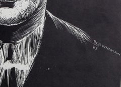 Portrait of JFK, Woodcut Print by Bob Forman