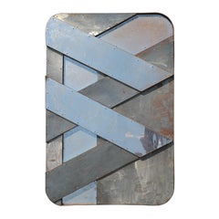 "Frozen Totem" Modern Geometric Abstract Metal Wall Sculpture