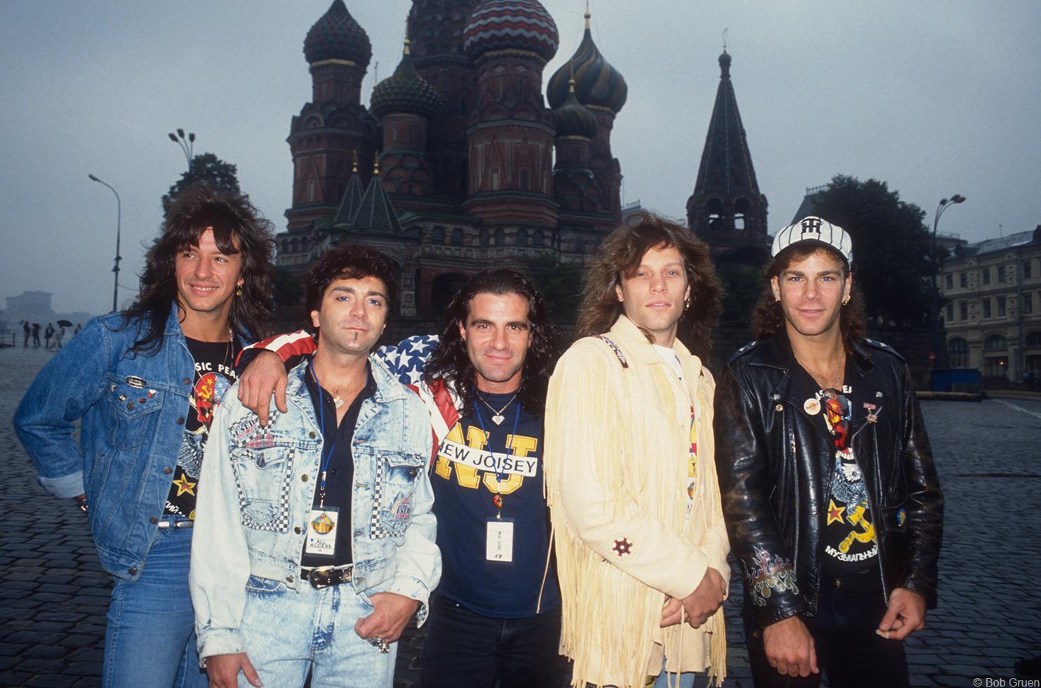 Bob Gruen Portrait Photograph - Bon Jovi, Moscow, 1989