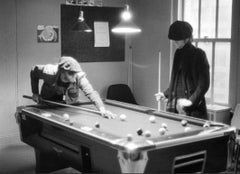 Harry Nilsson and John Lennon playing pool, Record Plant, NYC 1974