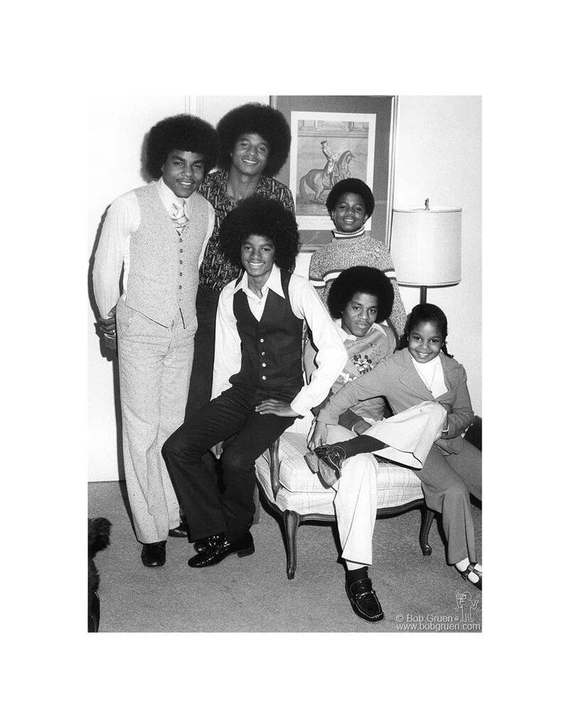 Bob Gruen Black and White Photograph - Jackson 5 and Janet Jackson, NYC 1975 