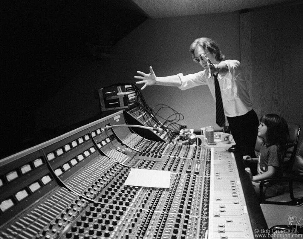 Bob Gruen Black and White Photograph - John Lennon and Sean Lennon, Hit Factory, NYC, 1980 