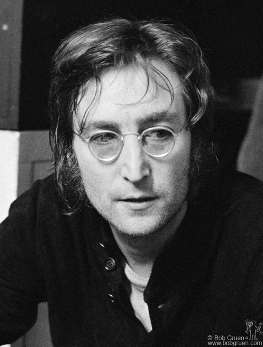 Bob Gruen Black and White Photograph - John Lennon, Butterfly Studios, NYC 1972