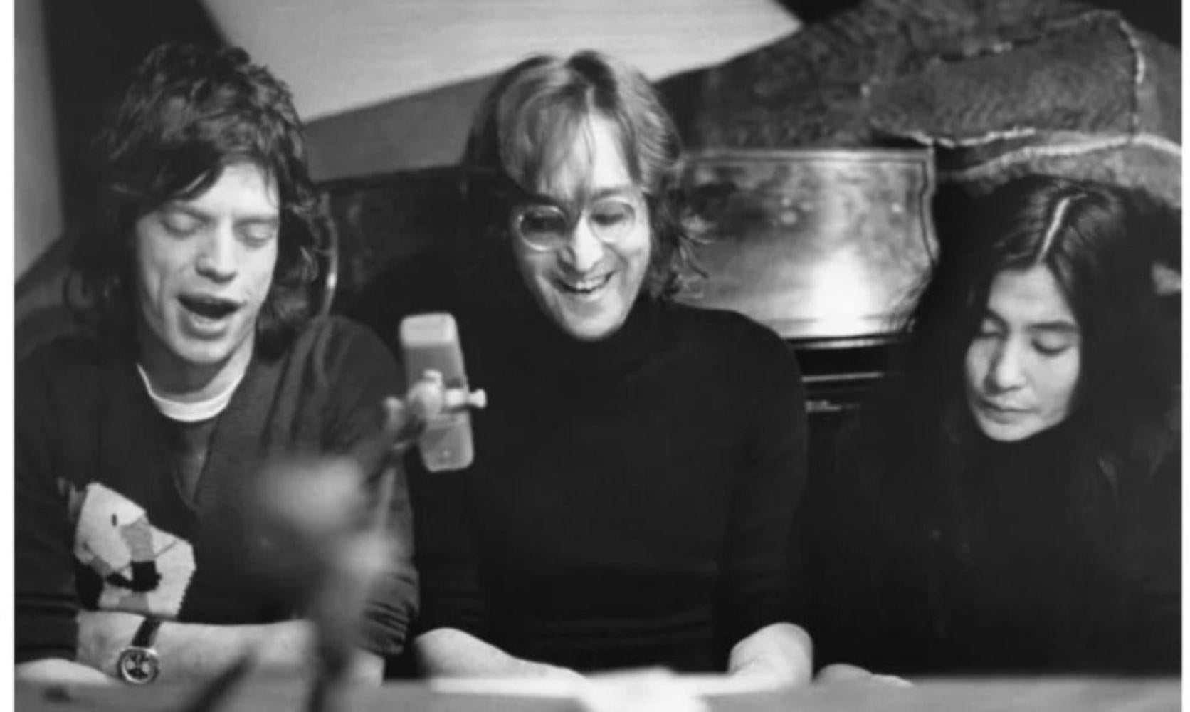 John Lennon, Mick Jagger e Yoko Ono, Record Plant, NYC 1972