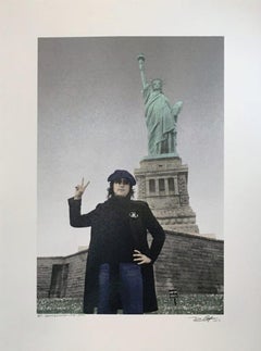 Vintage John Lennon, Statue of Liberty, New York City 