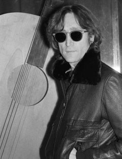 John Lennon con una giacca di pelle nera, Record Plant, NYC 1980