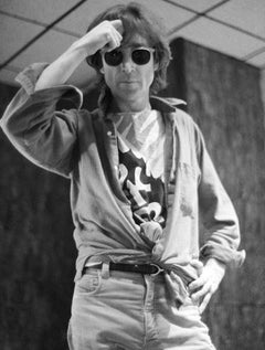 John Lennon con camiseta de Rockerciser, Hit Factory, NYC