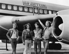 Vintage Led Zeppelin in Front of Plane, NY 1973 