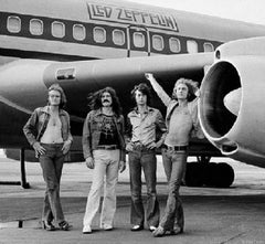 Led Zeppelin in front of The Starship, 1973