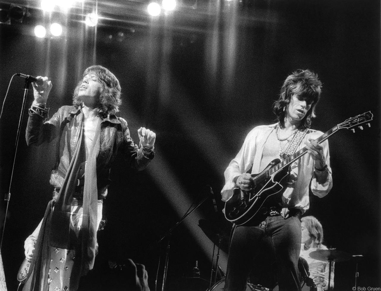 Bob Gruen Portrait Photograph - Mick Jagger and Keith Richards, NYC, 1972