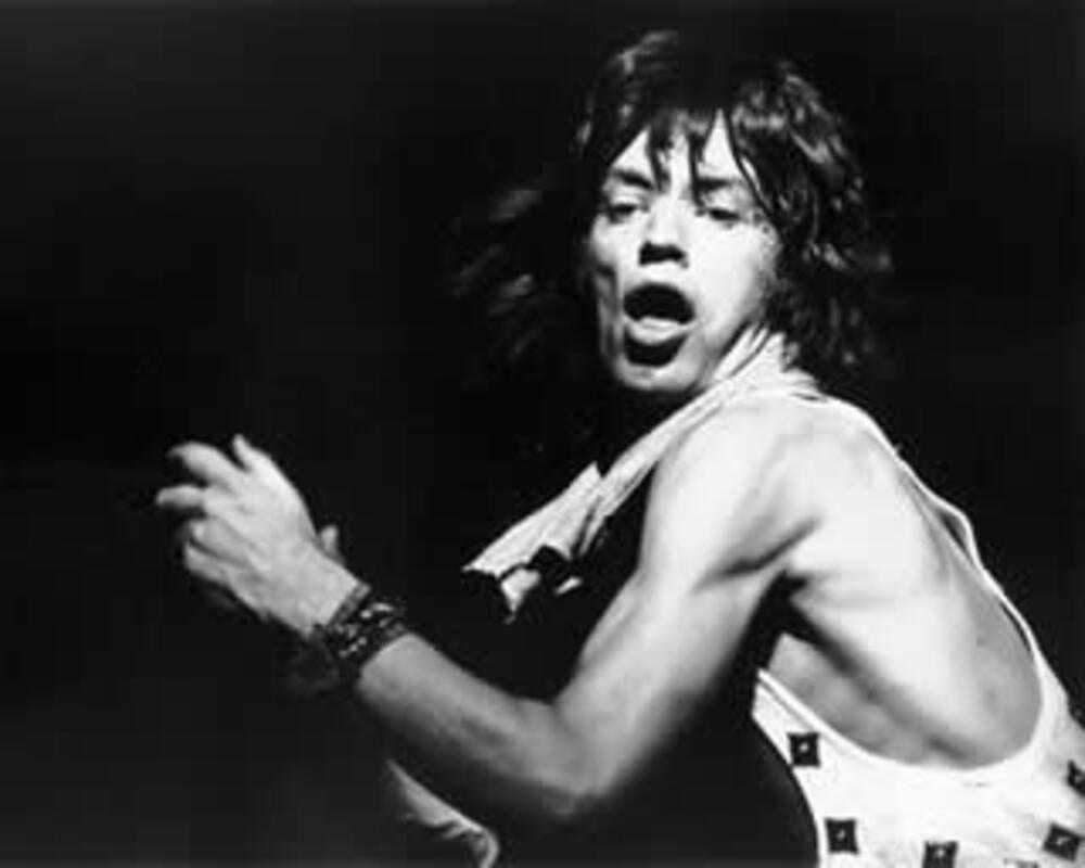 Bob Gruen Black and White Photograph - Mick Jagger, MSG, NYC 1972