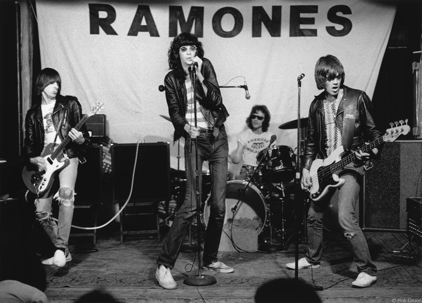 Bob Gruen Black and White Photograph - Ramones, NYC, 1975