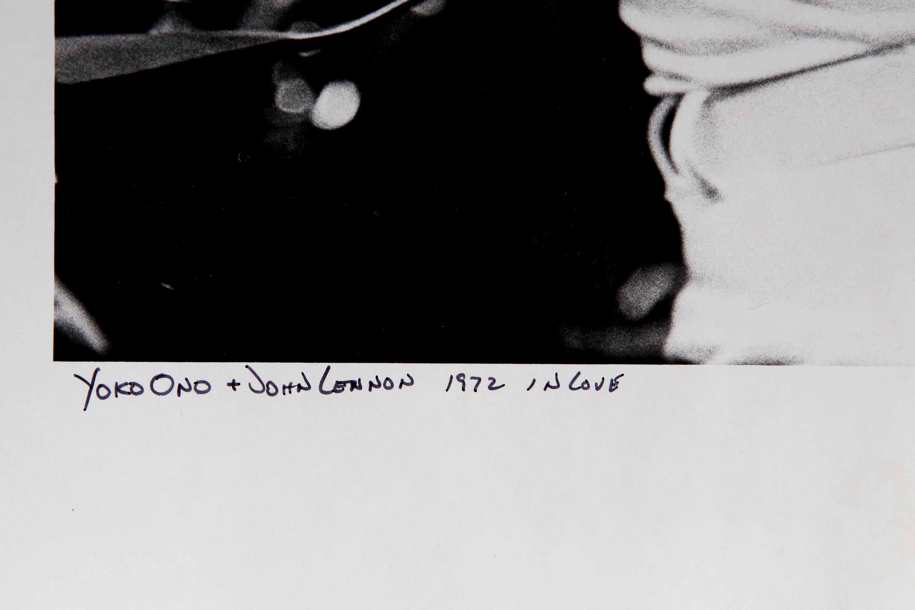 Yoko Ono and John Lennon In Love, Black & White Photograph by Bob Gruen For Sale 3