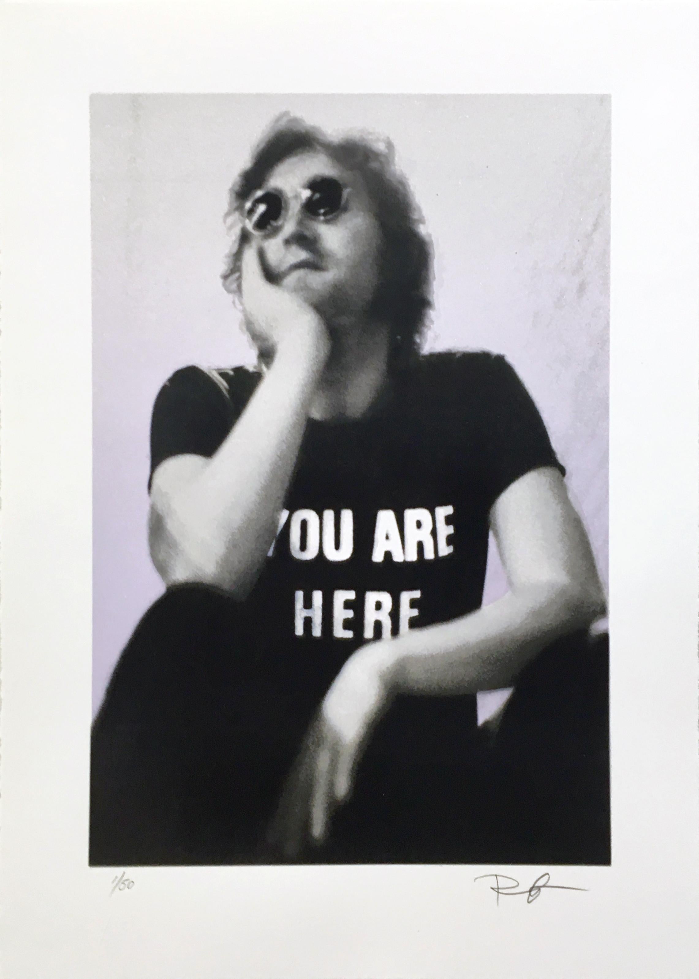 Bob Gruen Portrait Print - "John Lennon, Fillmore East, NYC, August 1972"