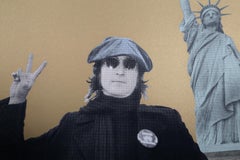John Lennon - Peace and Freedom Beige, Screenprint by Bob Gruen