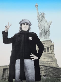 John Lennon - Peace and Freedom Blue, Screenprint by Bob Gruen