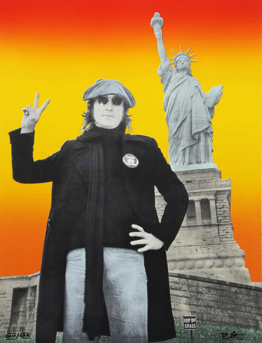 John Lennon - Peace and Freedom Orange, Screenprint by Bob Gruen
